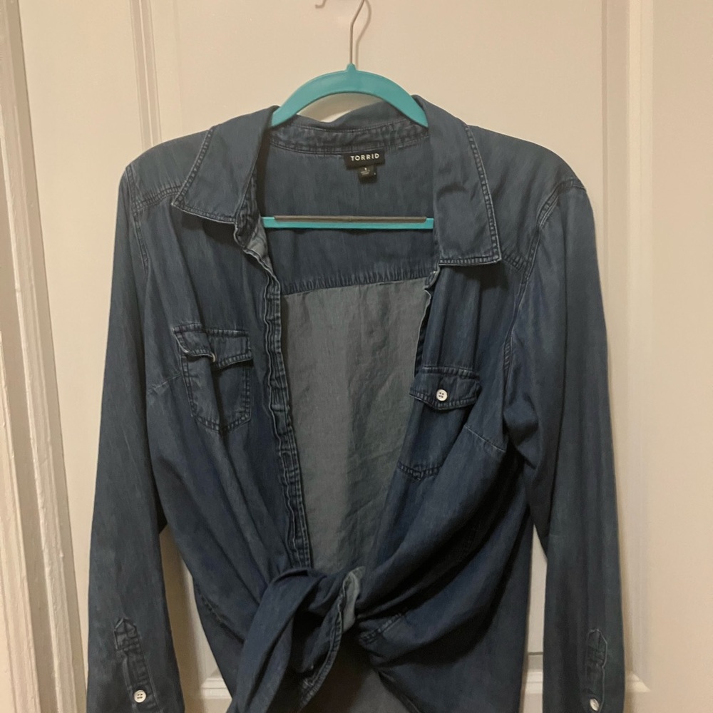 Torrid Dark Blue Denim Shirt